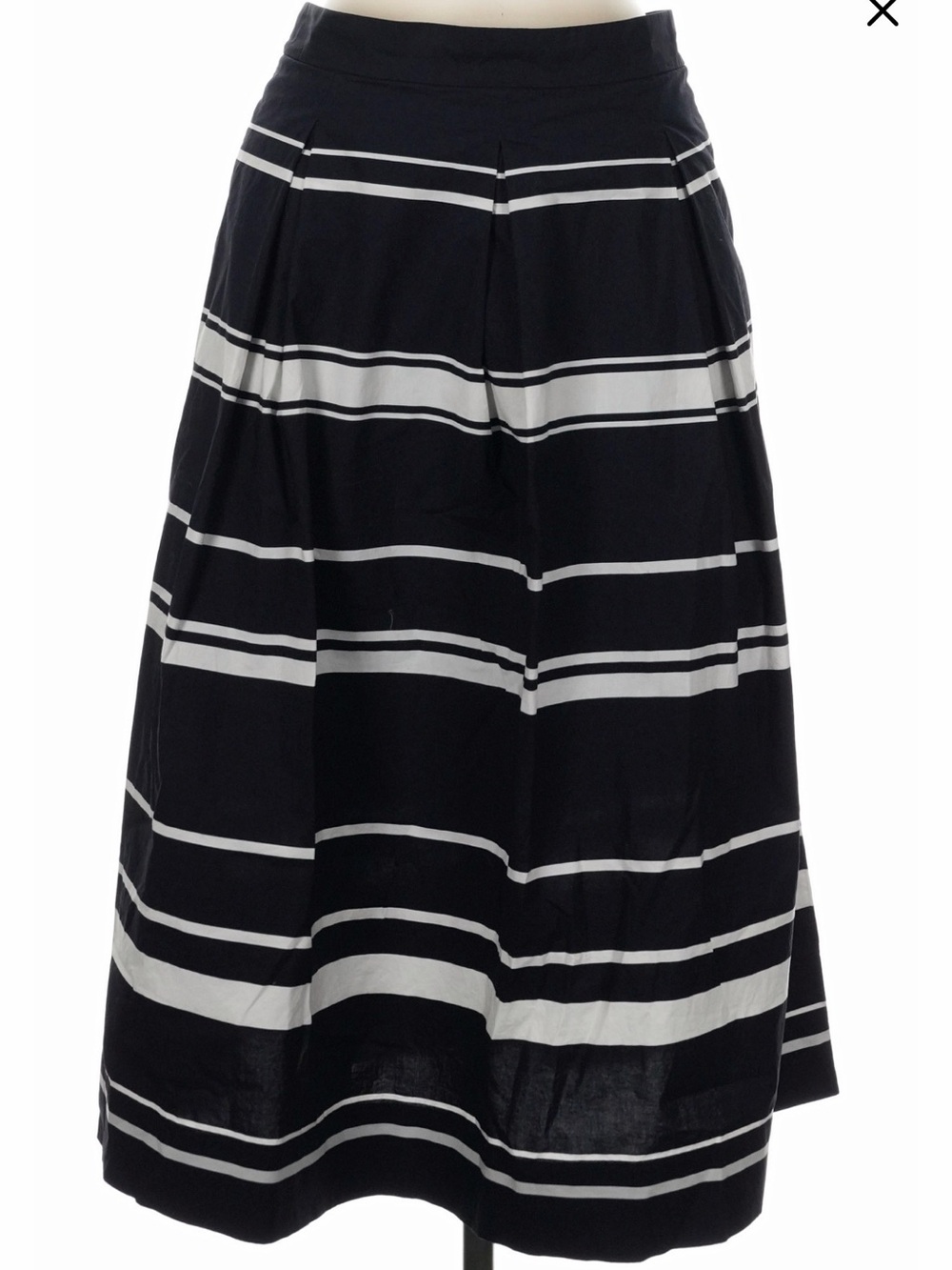 Ann Taylor striped cotton poplin skirt